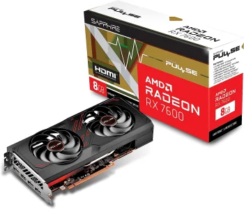 apphire 11324-01-20G Pulse AMD Radeon RX 7600 Gaming Graphics Card with 8GB GDDR6, AMD RDNA 3